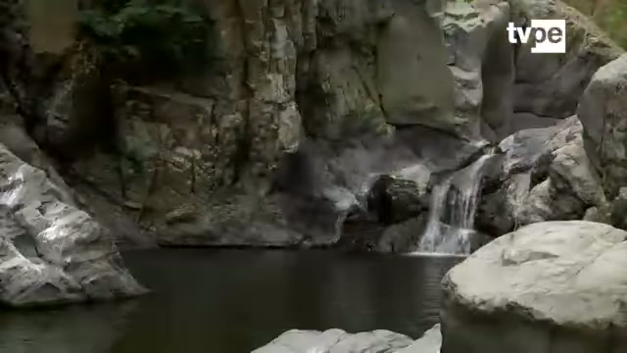 La poza y la caída de agua de los pilares